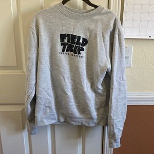 Gray graphic crew neck sweater